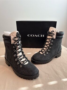 COACH Women's Lorren Lace-Up Ankle Boots